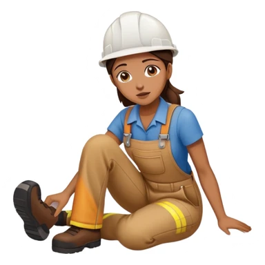 female labour worker fainted on the floor sticker