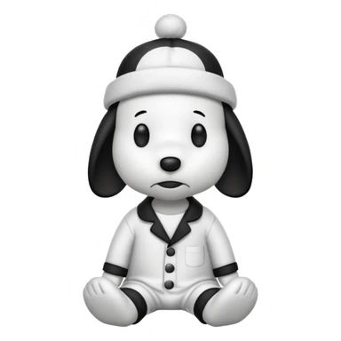 snoopy con gorrito de pijama sticker