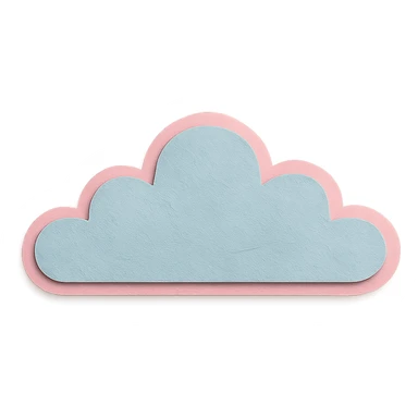 soft pastel fluffy cloud divider for journal pages, paper craft style, with a pink border sticker