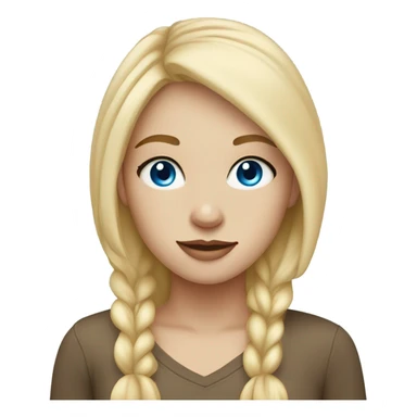 very pretty girl with blonde hair and blue eyes, freckles and light skin color sticker