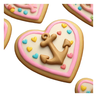 cookie heart with anchor sticker