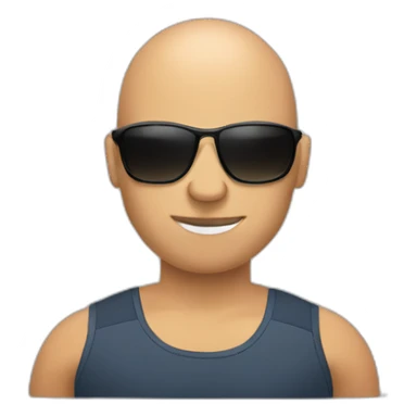 Bald weight lifter with sunglasses sticker