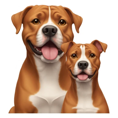 Two red Amstaff friends sticker