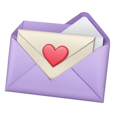 light purple love letter sticker