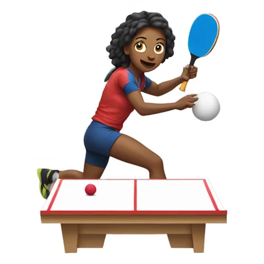 a female climber is playing ping pong  sticker