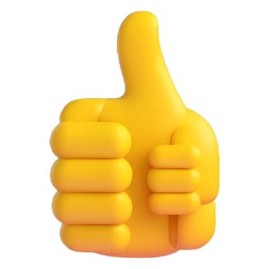 A thumbs up emoji. sticker