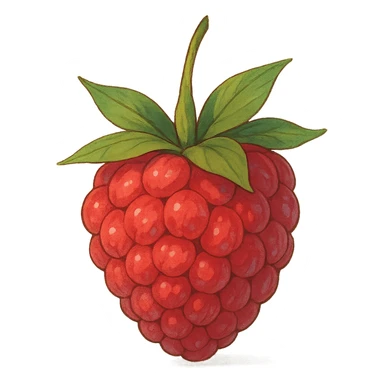 raspberry fruit ghibli style sticker