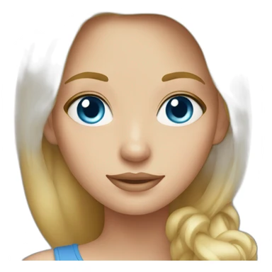 Blonde girl big blue eyes sticker