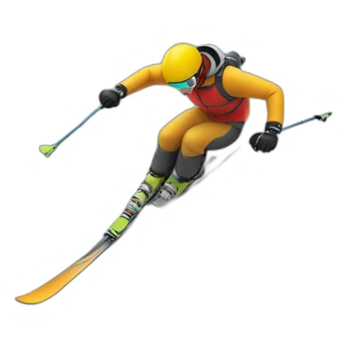 Skier from side riding down a hill sticker