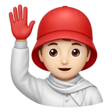 red blood cell with a handkerchief, waving goodbye sticker