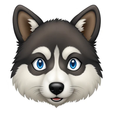 Wooly agouti husky with blue eyes and some black fur sticker