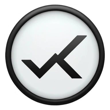 White circle with a black check mark on ir sticker