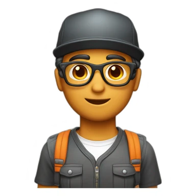 novio con gorra y novia pelo corto pelo naranja y gafas sticker