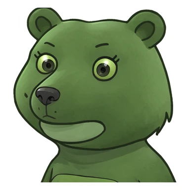 girl bear eating pink slop sticker