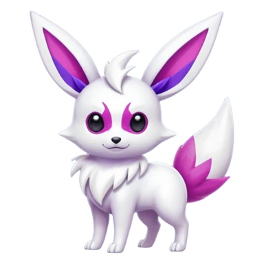 Shiny White with Violet and Indigo and pink markings Eevee-Zangoose-Pokémon-Digimon-Fakémon-fusion-hybrid-creature sticker