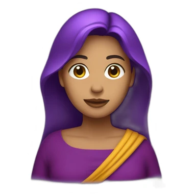 Emoji mujer con ruana color morado sticker