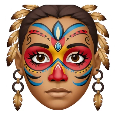 Aboriginal face painting emoji sticker