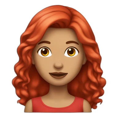 Mujer cabello rojo liso sticker