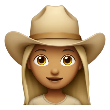 girl with beige cowboy hat sticker