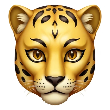 portrait of a Man with half-face golden panther mask sticker