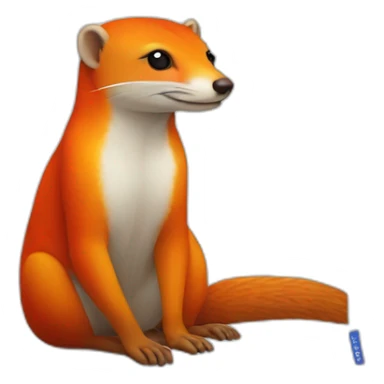 mongoose red white orange on a pillow sticker