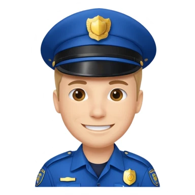 Police man wearing Blue uniform sticker
