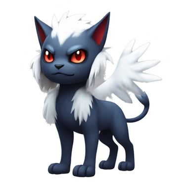 Edgy Cool Kawaii Litten-Absol-Pokémon Full Body sticker