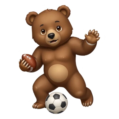 Bear play fotball sticker