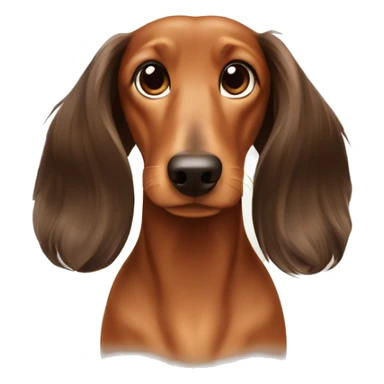 long hair cream and brown Dachshund dog sticker