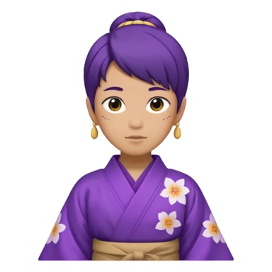 não binário japones kimono roxo sticker