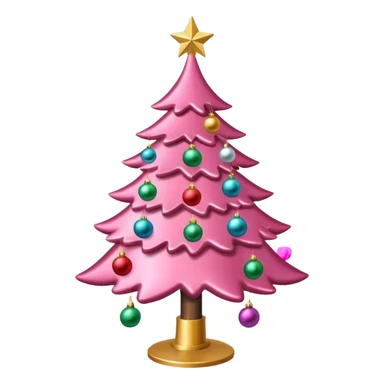a pink christmas tree emoji sticker