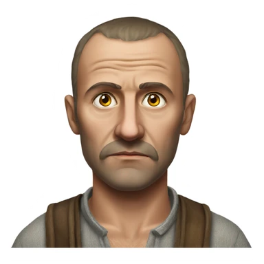 Russian peasant photorealistic serious sticker