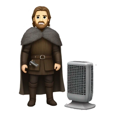 Eddard Stark holding a heating radiator sticker