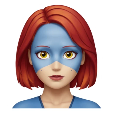 x-men mystique red hair yellow eye looks like jennifer lawrence sticker