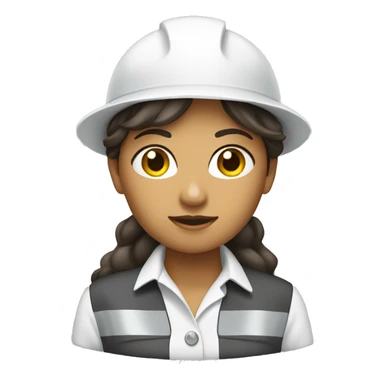 Women surveyor with white construction hat sticker