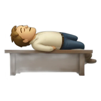 Drunk man laying under a table sticker