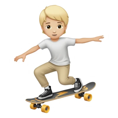 Un Niño patinador con un parin con quatro ruedas i rubio sticker