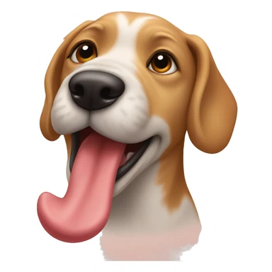 Dog licking face sticker