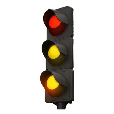 a red/yellow traffic light with yellow lit sticker