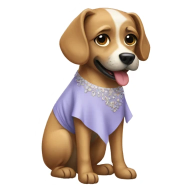 Dog wearing a dress sticker