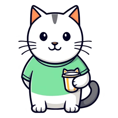 man wearing cat tee sticker