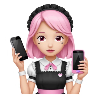 mix light pink dark pink and white girly phone maid sticker