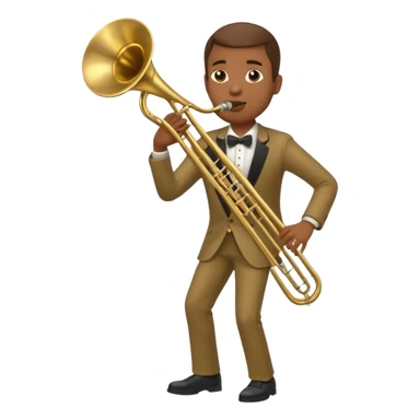 black man playing trombone full body sticker