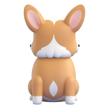back side of a corgi dog sticker