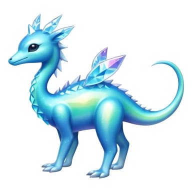 Shiny Exotic Colorful Amaura-Aurorus-Fakémon-hybrid-creature (full body)  sticker