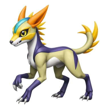 Colorful Meloetta-Wargreymon-Sergal-Pokémon-Digimon-Fakémon-fusion-hybrid-creature sticker