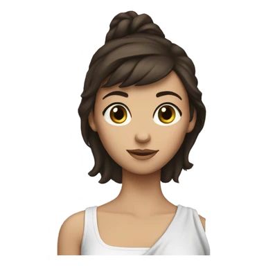 brunette girl with autority figure sticker