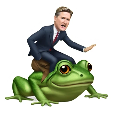 keir starmer riding a frog sticker