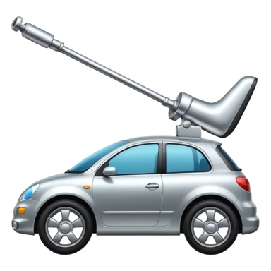 A car with leg sticker