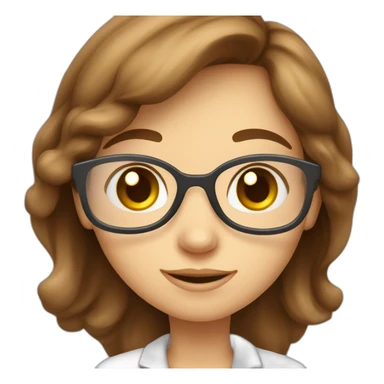 Cute Chemist Lab girl long brown hair chemistry analysis experiment sticker